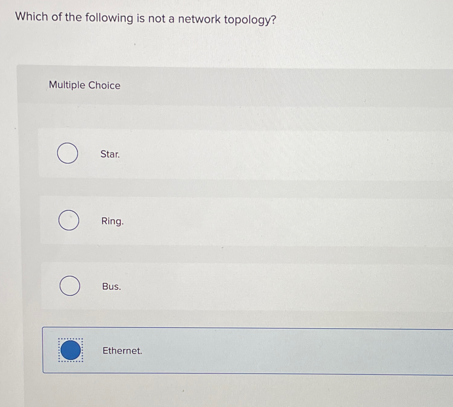 Which of the following is not a network topology?