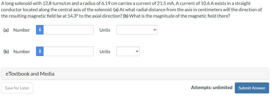 A long solenoid with 1 2 . 8 turns / cm and a