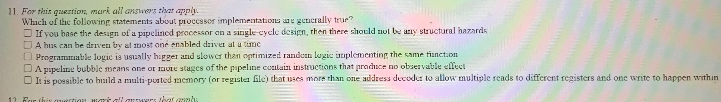 For this question, mark all answers that apply.