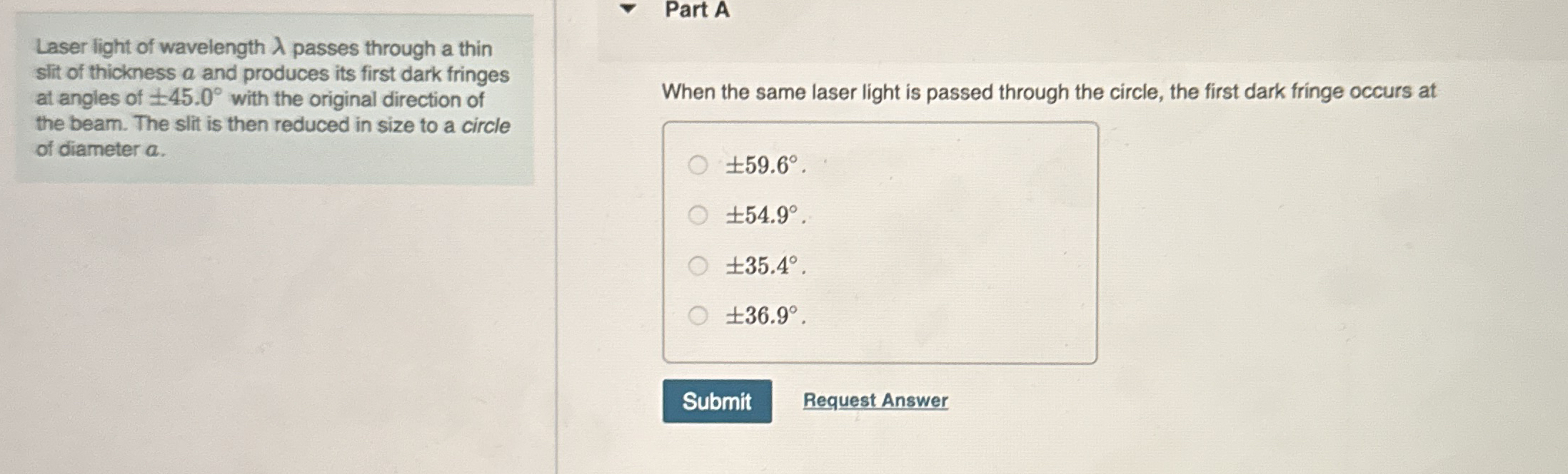 Laser light of wavelength passes through a thin