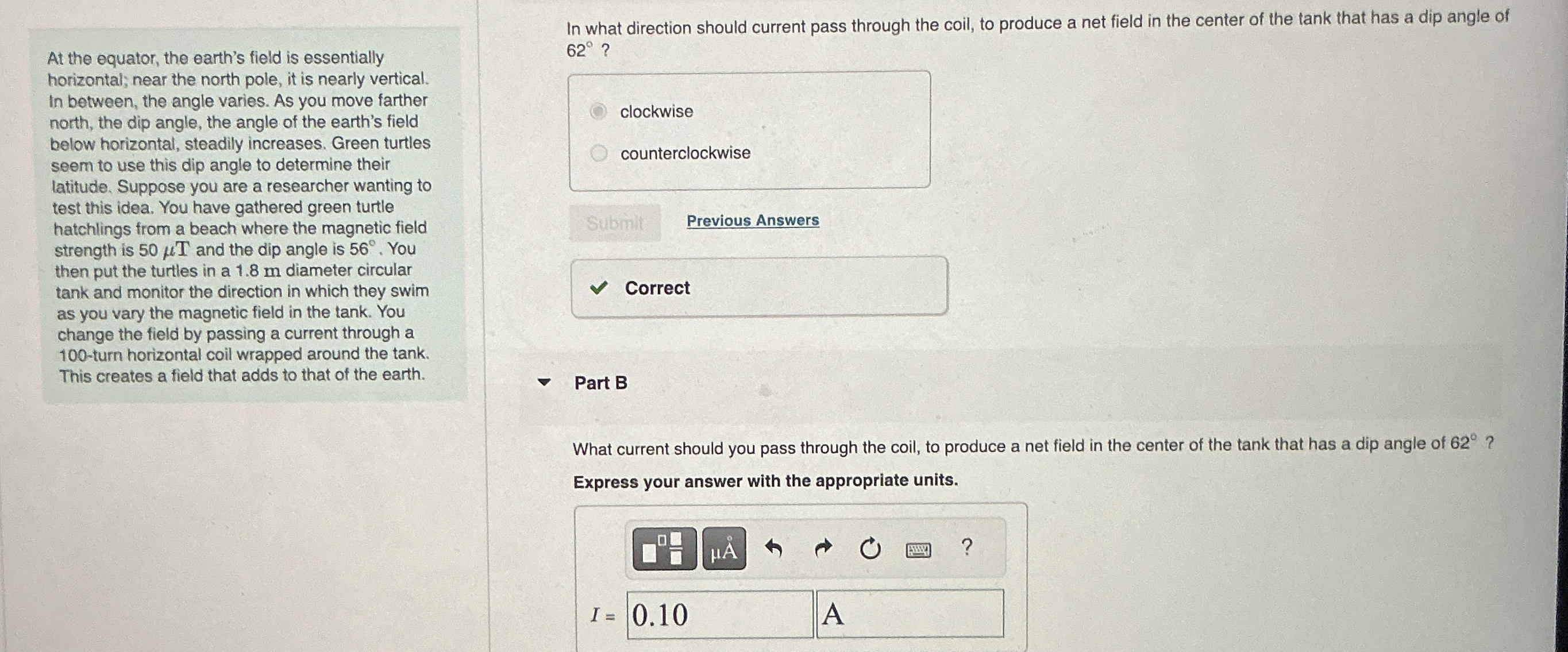 At the equator, the earth's field is essentially