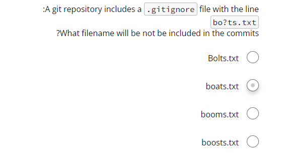 :A git repository includes a file with the line ?