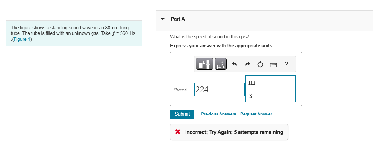 The figure shows a standing sound wave in an \ (