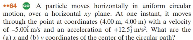 - 6 4 0 A particle moves horizontally in uniform