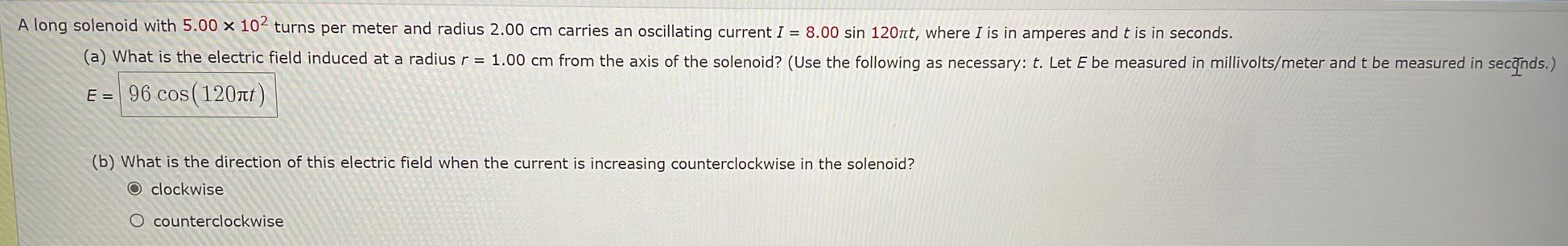 A long solenoid with 5 . 0 0 1 0 2 turns per