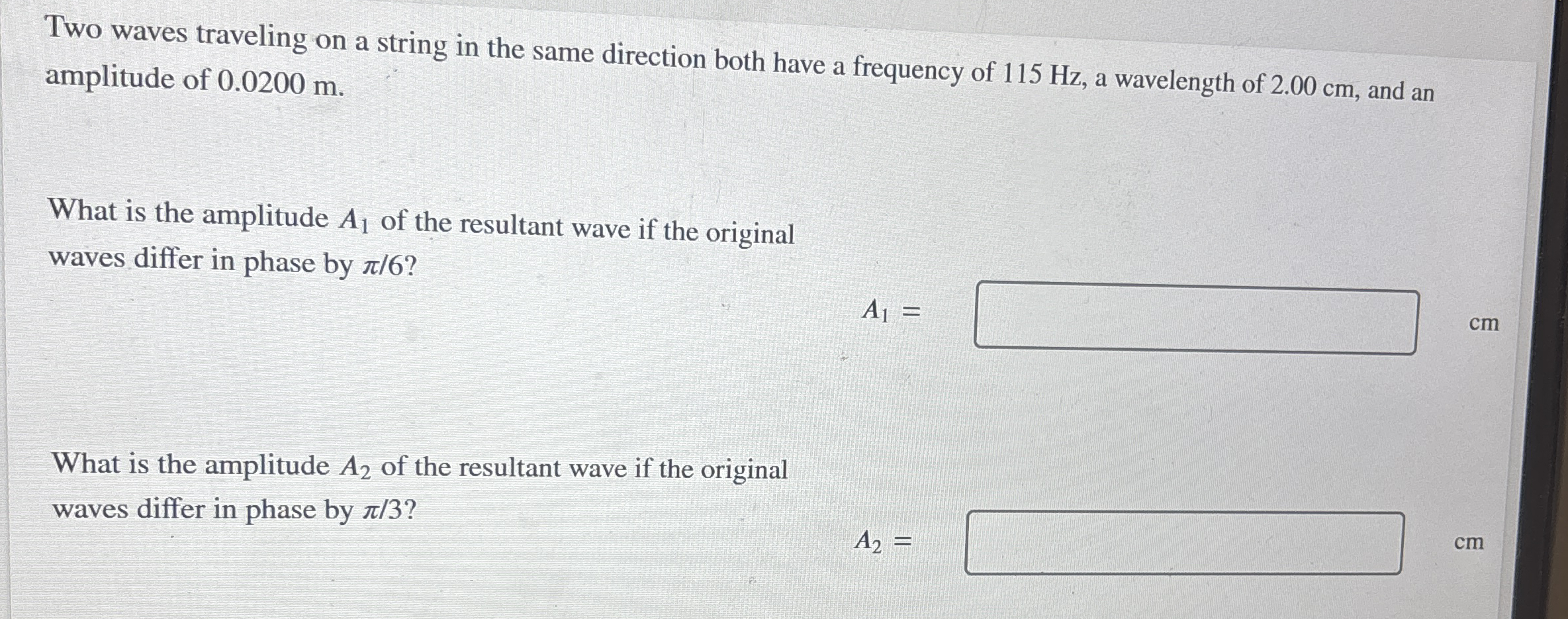 Two waves traveling on a string in the same