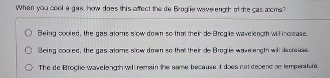When you cool a gas, how does this affect the de