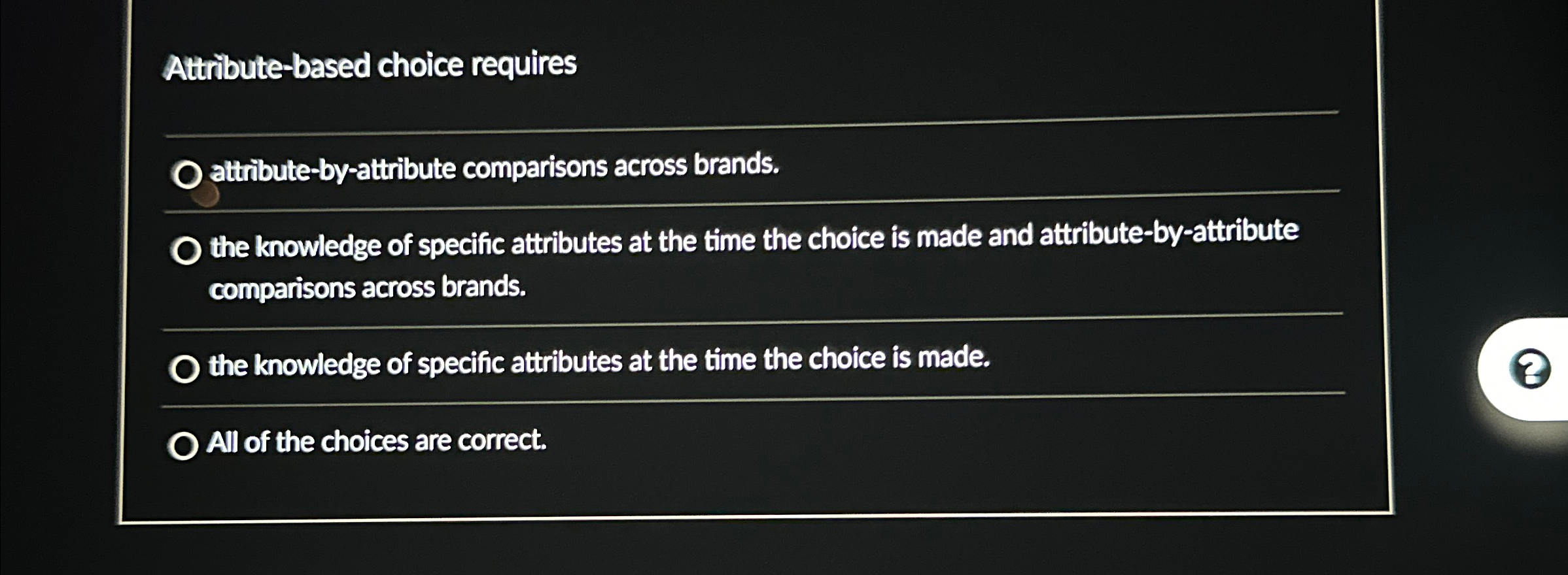 Attribute - based choice requires altribute - by