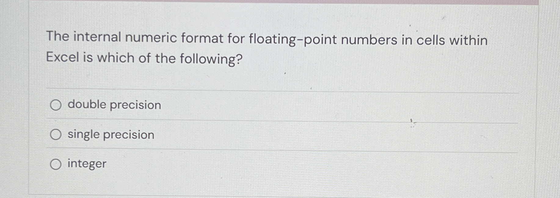 The internal numeric format for floating - point