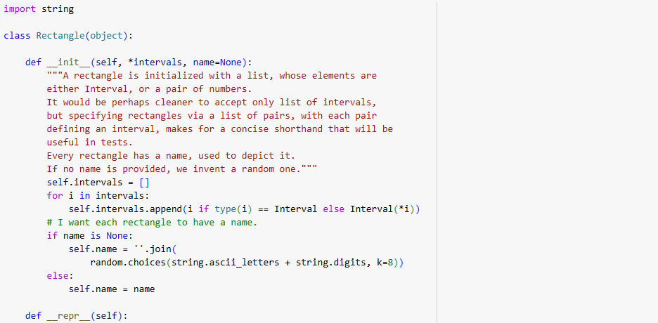 import string class Rectangle ( object ) : def _