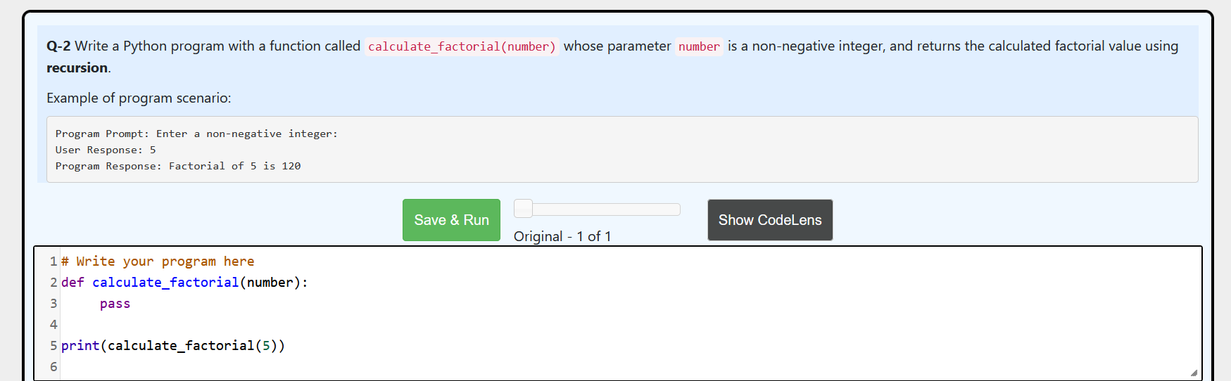 Q - 2 Write a Python program with a function