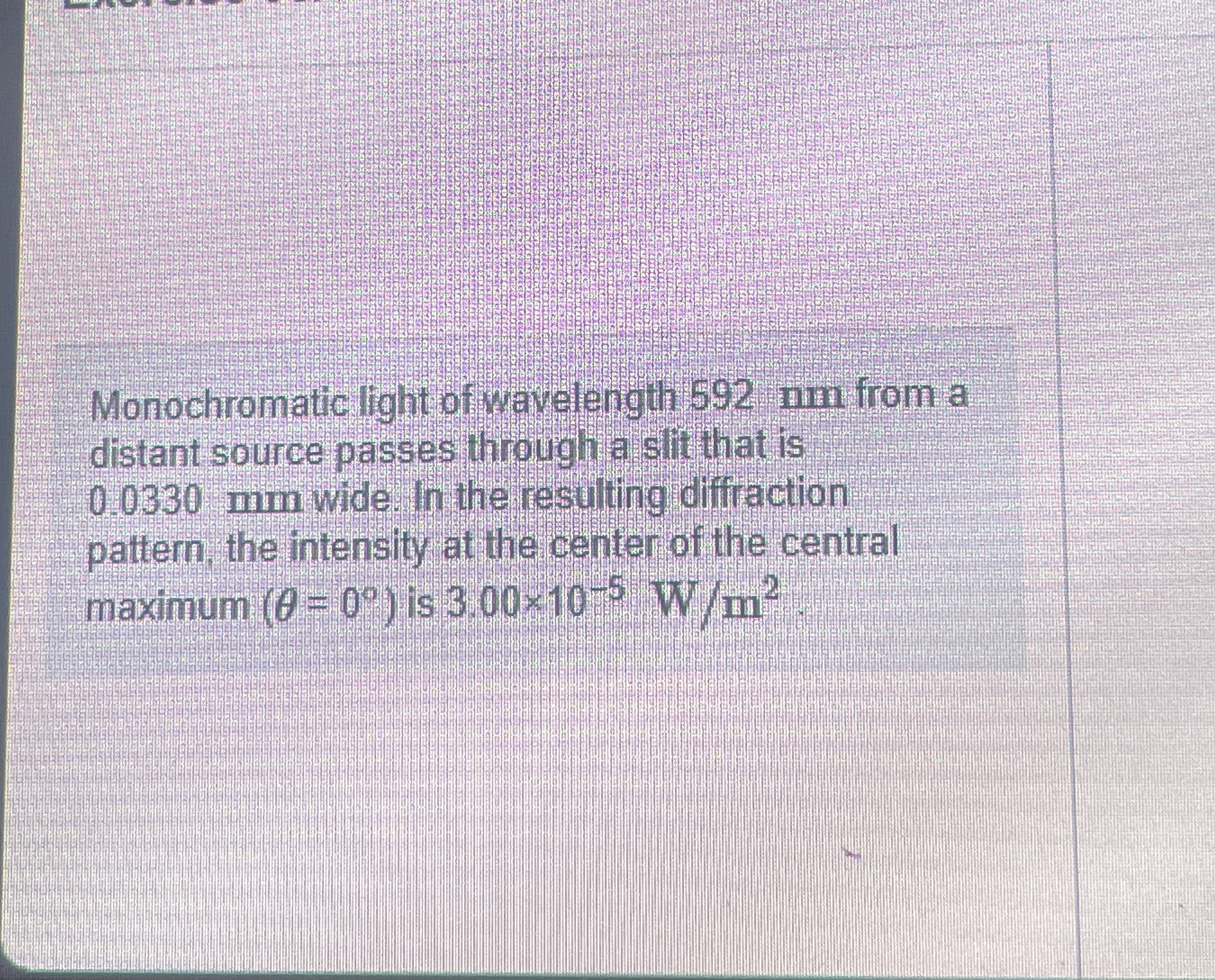 Monochromatic light of wavelength 5 9 2 nm from a