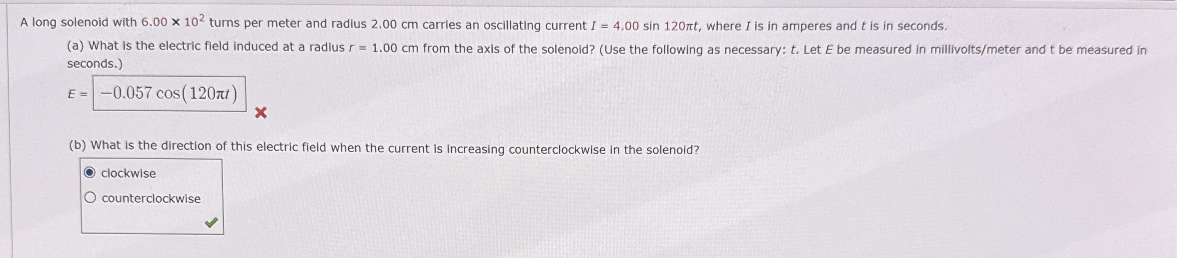 A long solenoid with 6 . 0 0 1 0 2 turns per