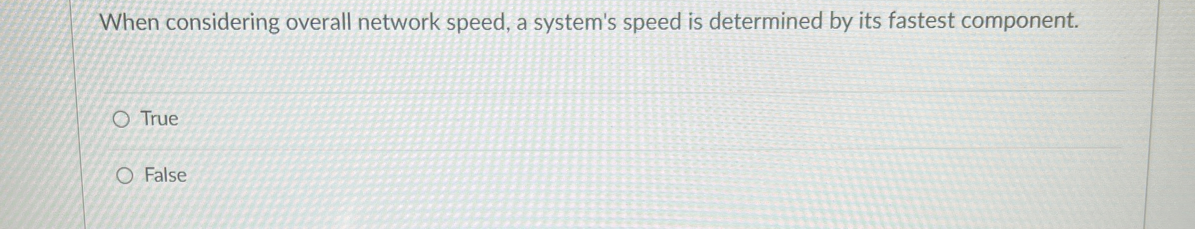 When considering overall network speed, a
