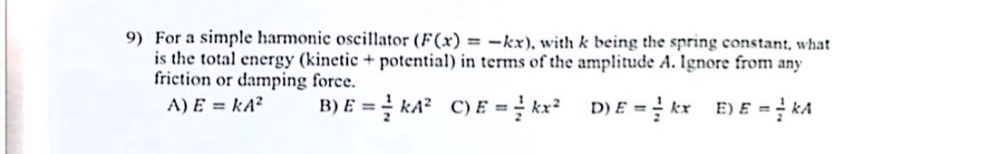 For a simple harmonic oscillator