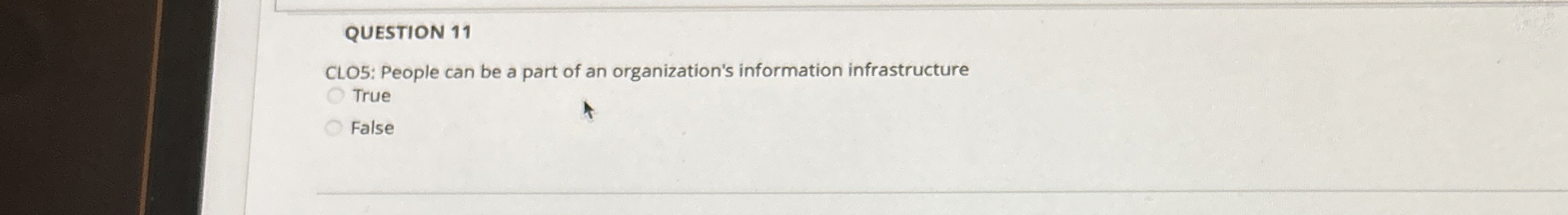 QUESTION 1 1 CLO 5 : People can be a part of an