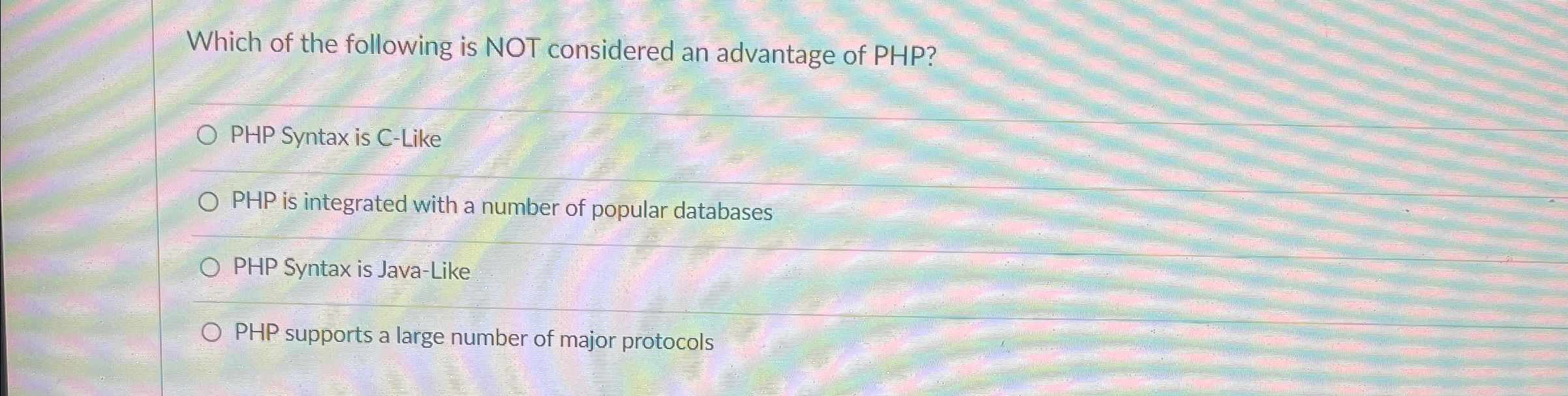 Which of the following is NOT considered an