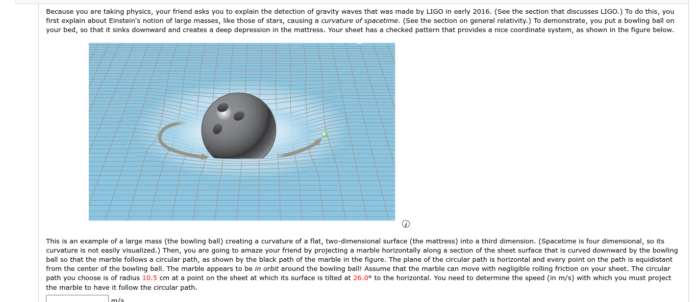 the marble to have it follow the circular path.