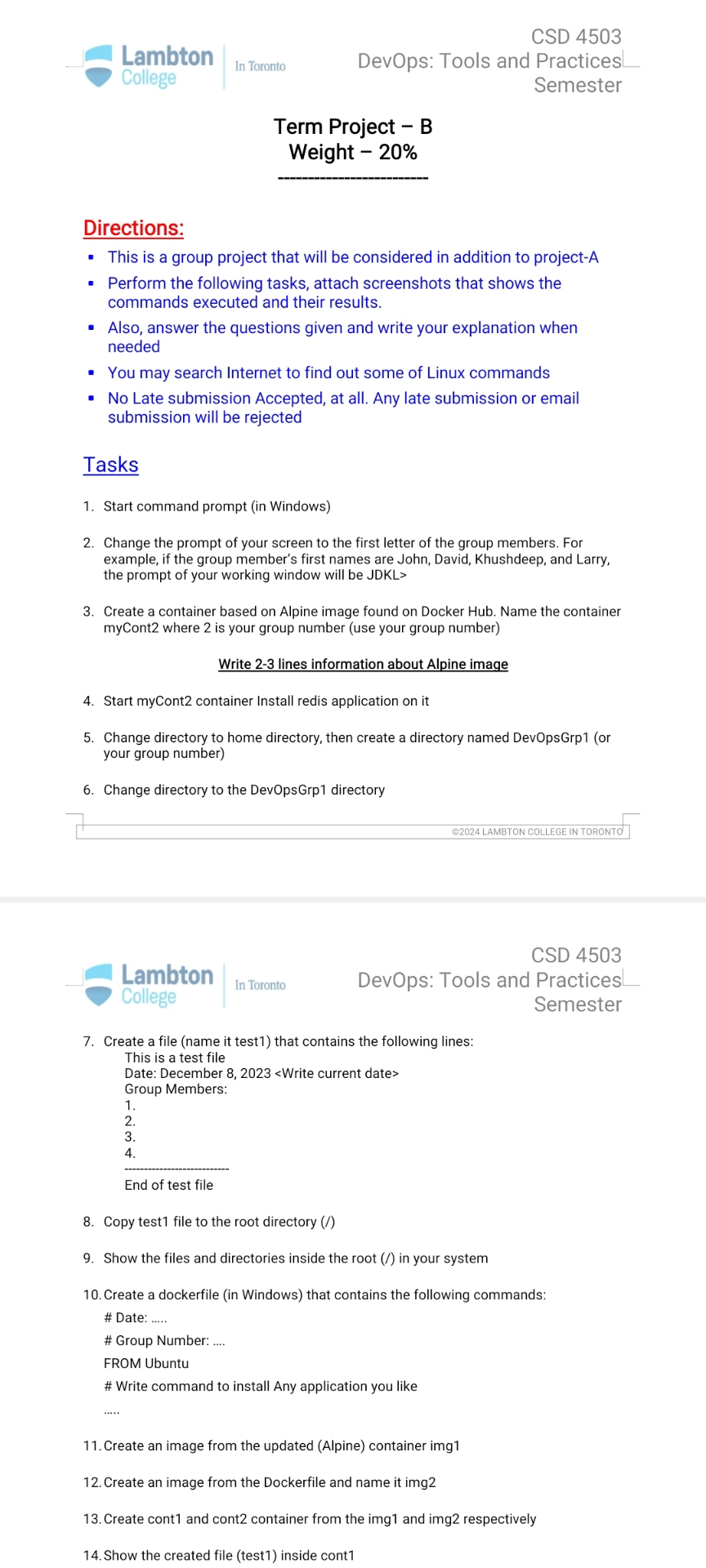 CSD 4 5 0 3 Lambton In Toronto DevOps: Tools and