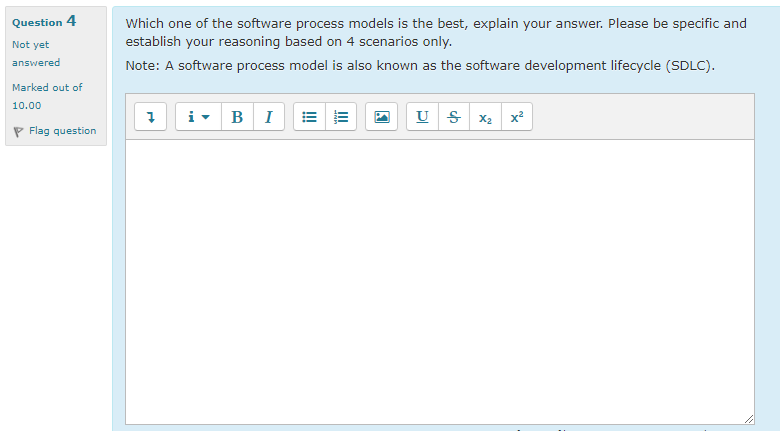 Which one of the software process models is the