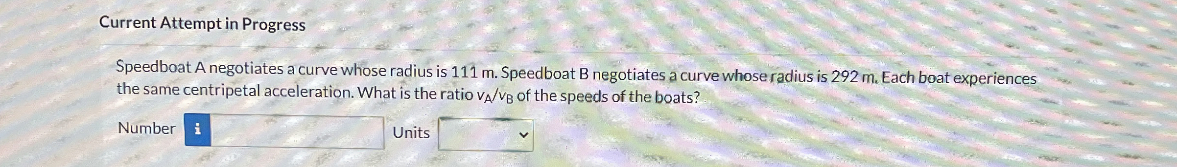 Current Attempt in Progress Speedboat A