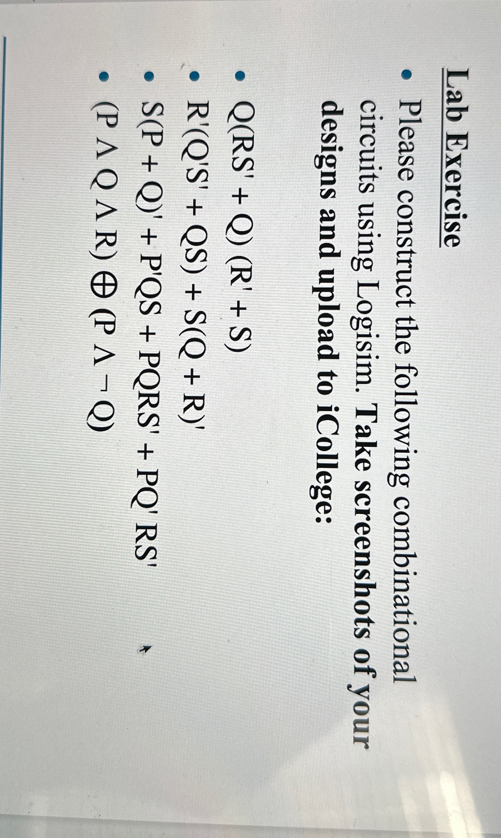 Lab Exercise ? ( ) Please construct the following