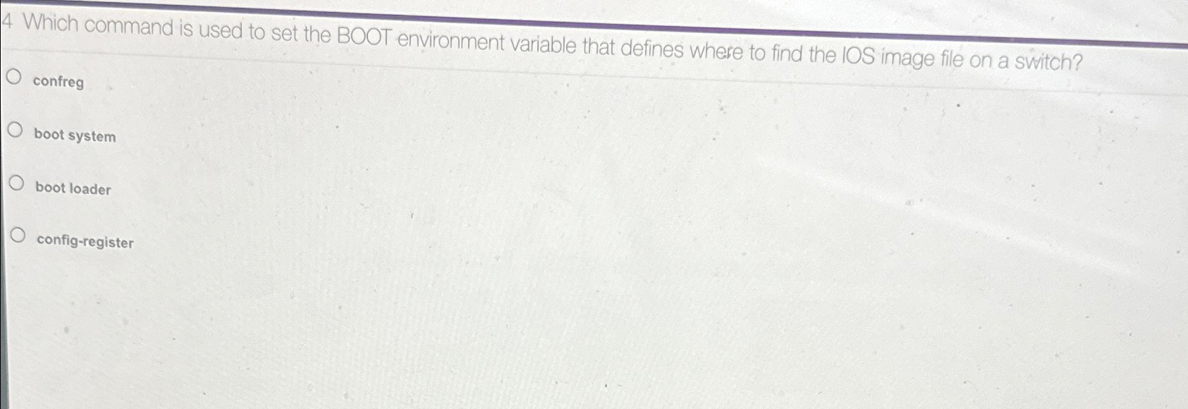 4 Which command is used to set the BOOT