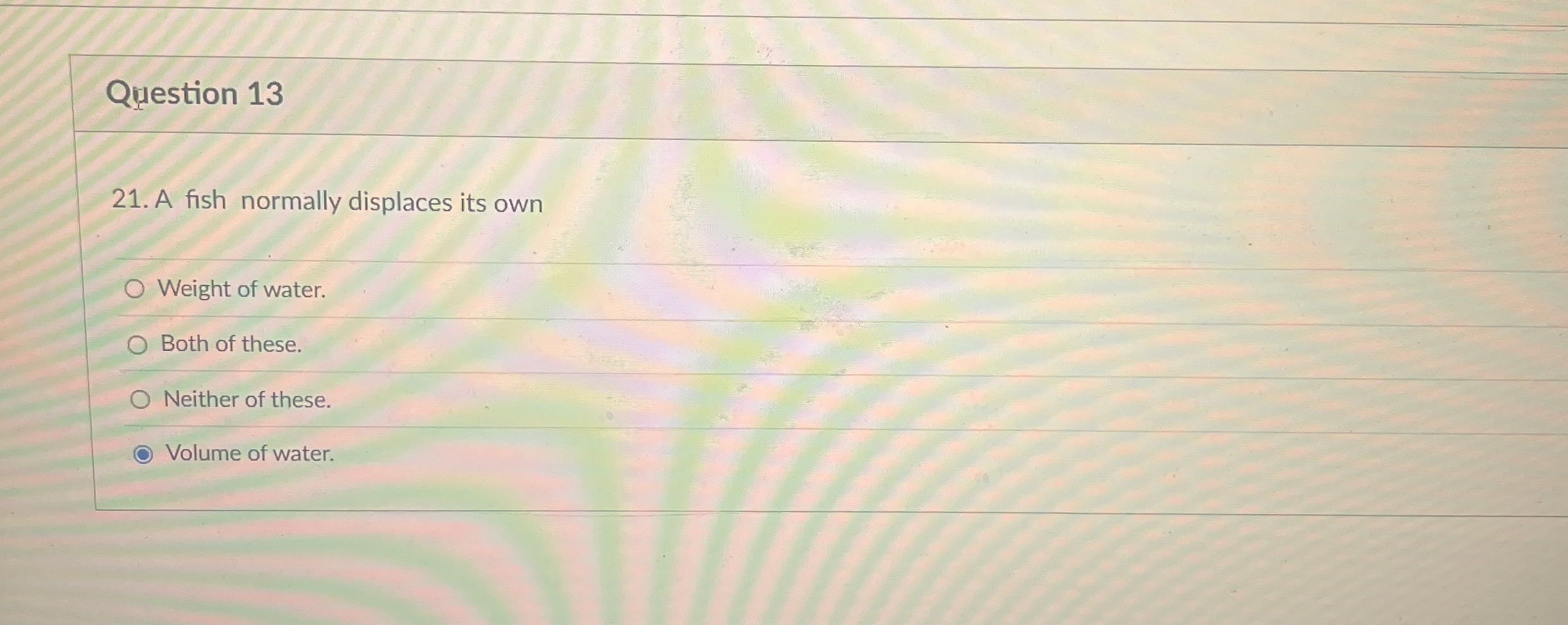 Two solid blocks of identical size are submerged