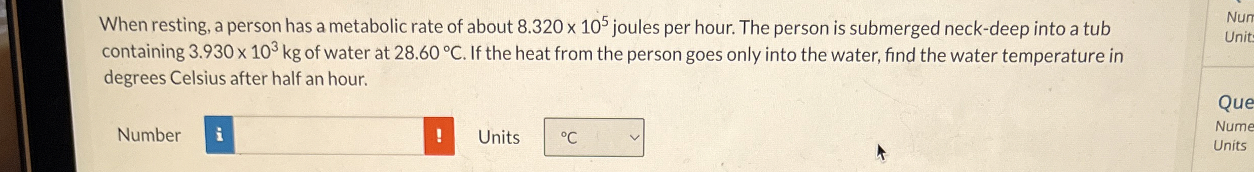 When resting, a person has a metabolic rate of
