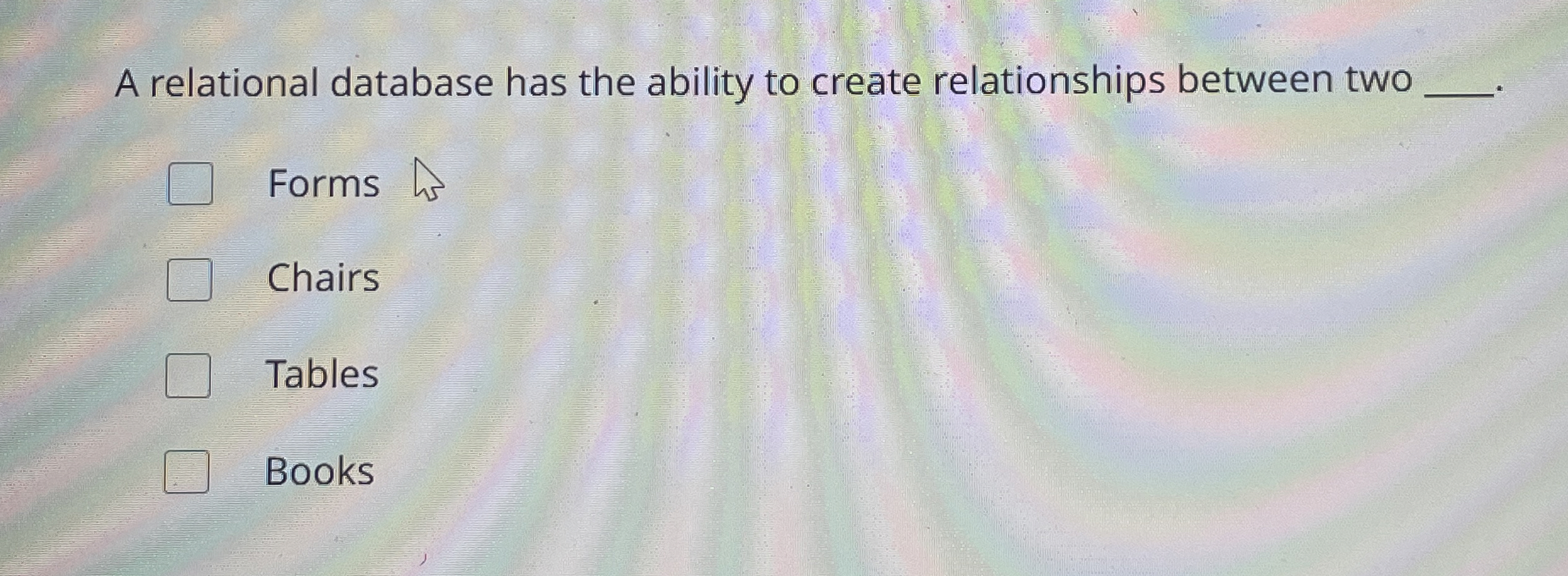 A relational database has the ability to create