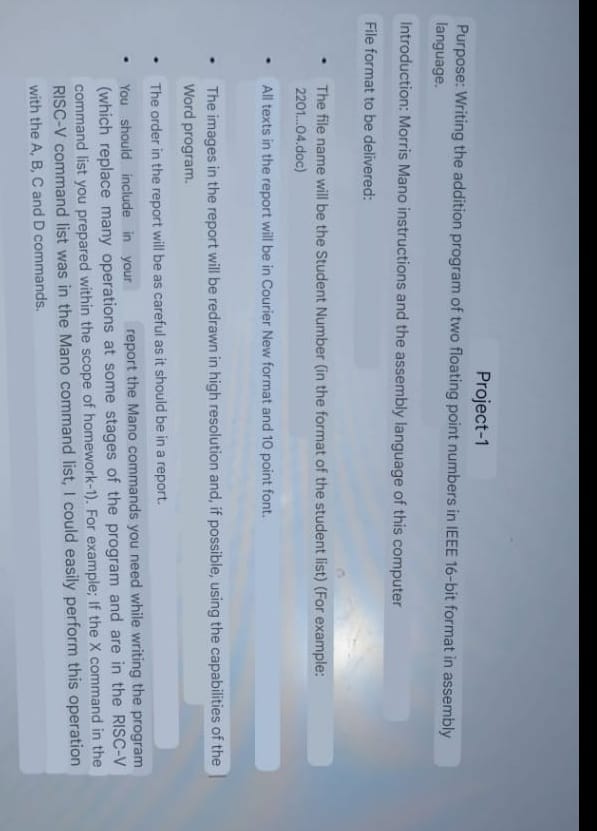 Project - 1 Purpose: Writing the addition program