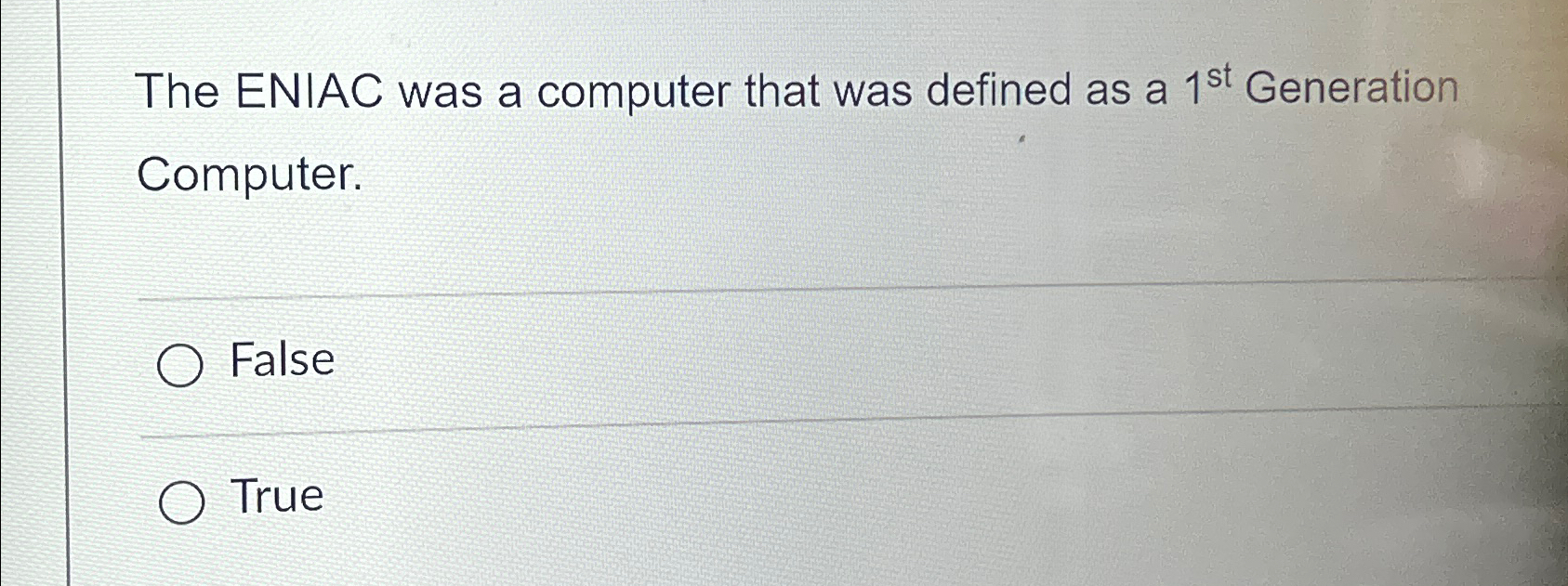 The ENIAC was a computer that was defined as a 1