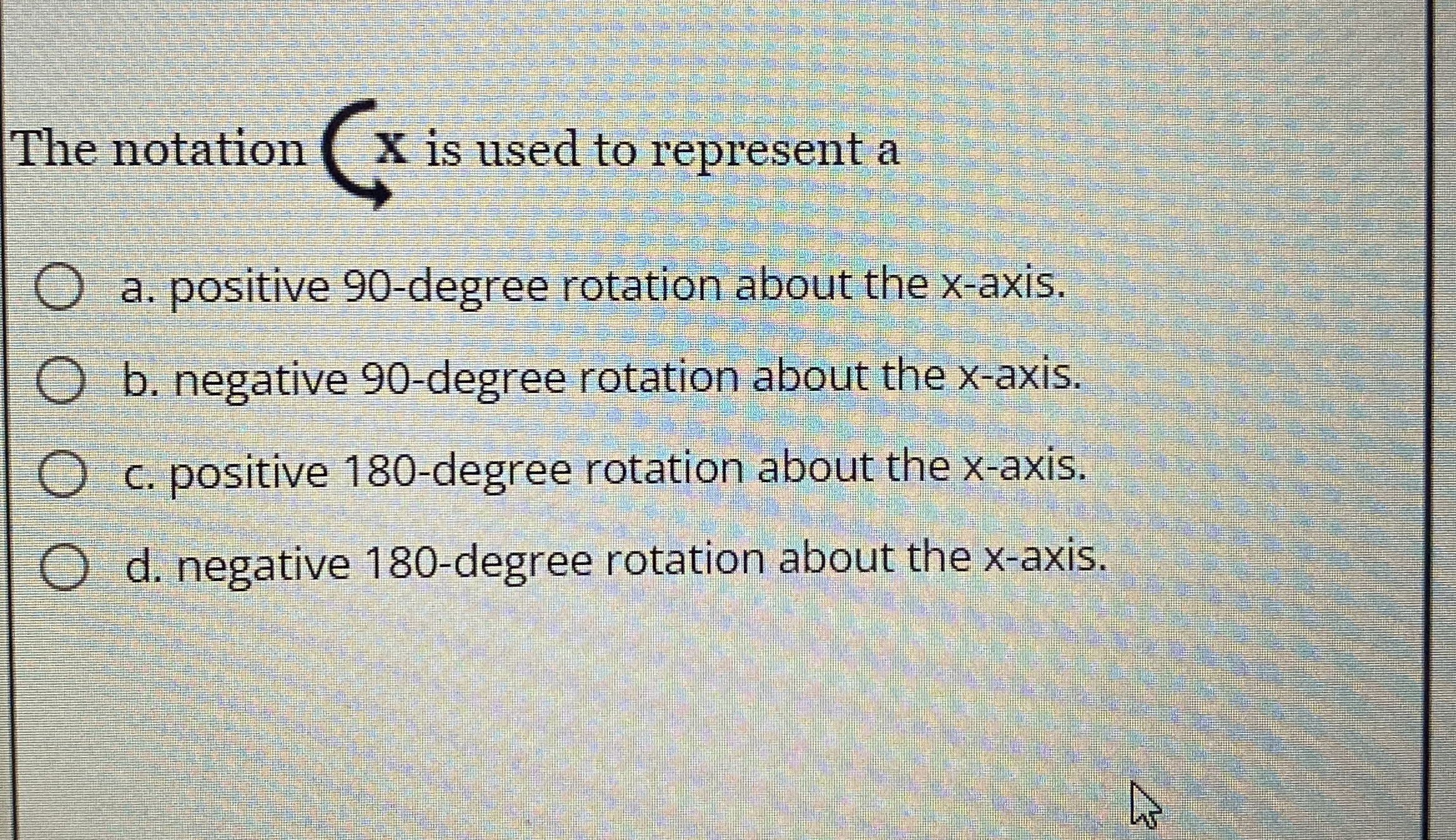 The notation x is used to represent a a .