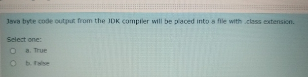 Java byte code output from the JDK compiler will