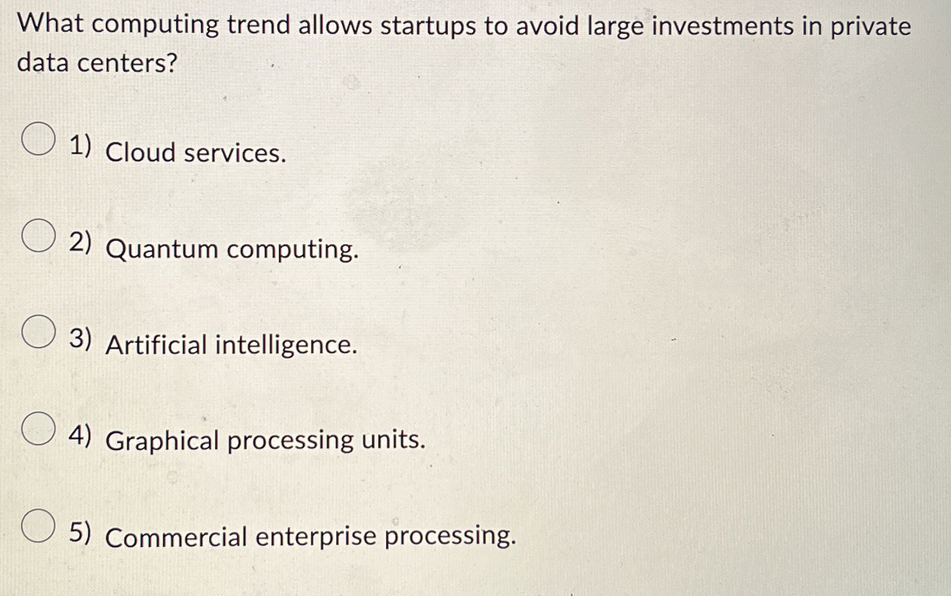 What computing trend allows startups to avoid