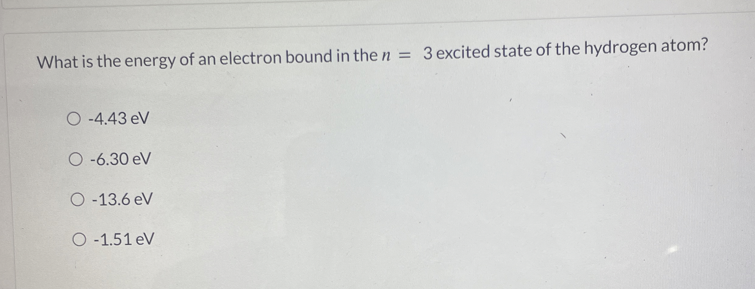 What is the energy of an electron bound in the n