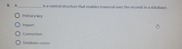 A is a control structure that enables traversal