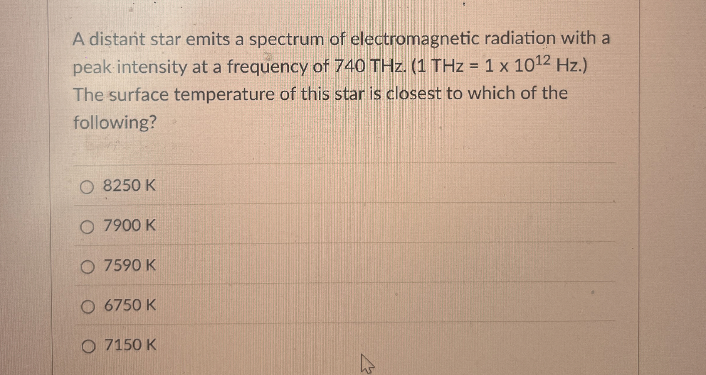 A distanit star emits a spectrum of