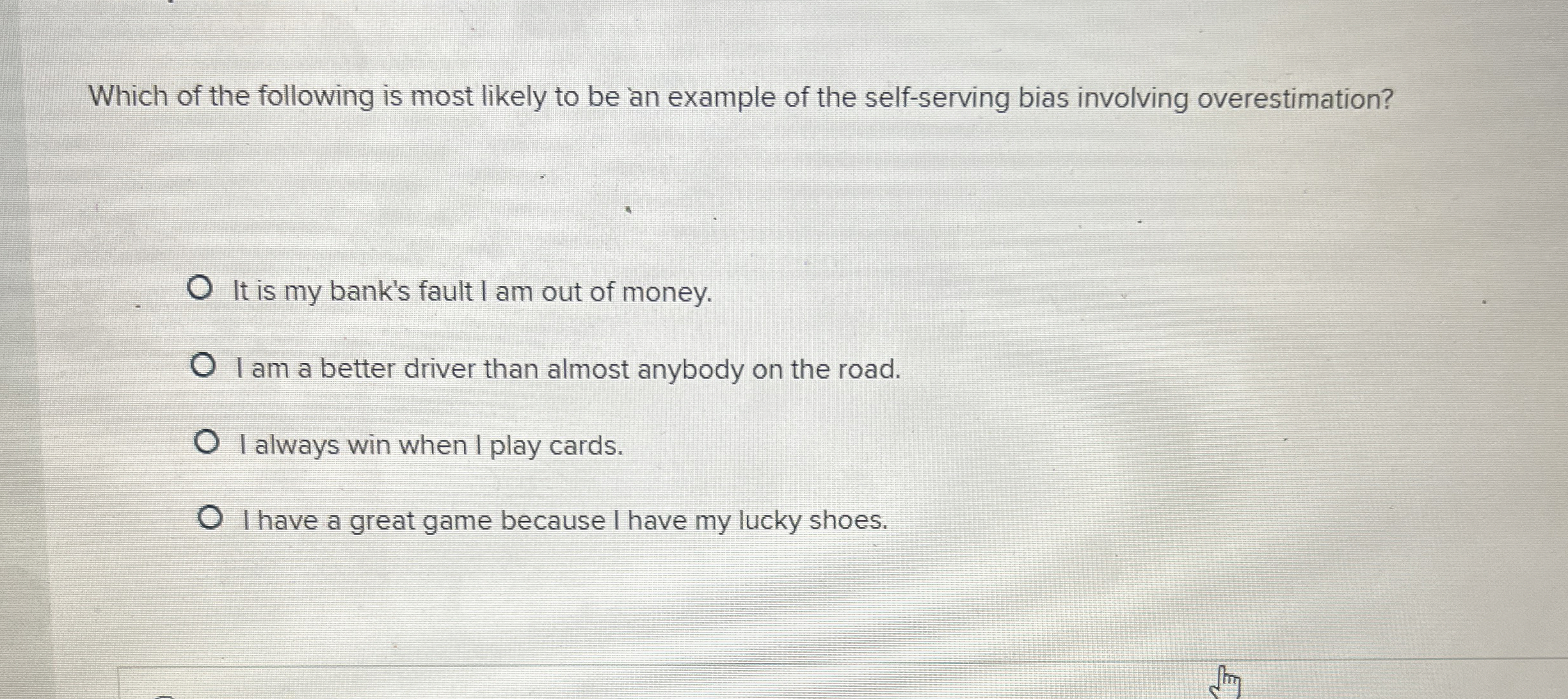 Which of the following is most likely to be an