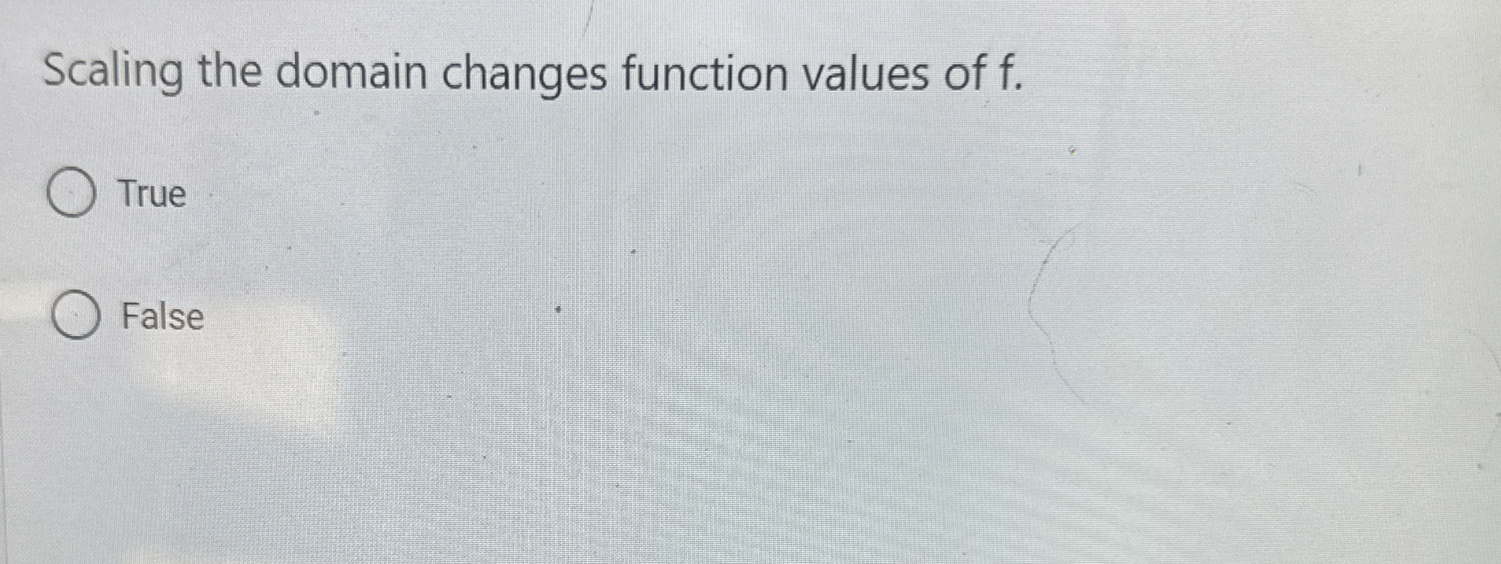 Scaling the domain changes function values of f .