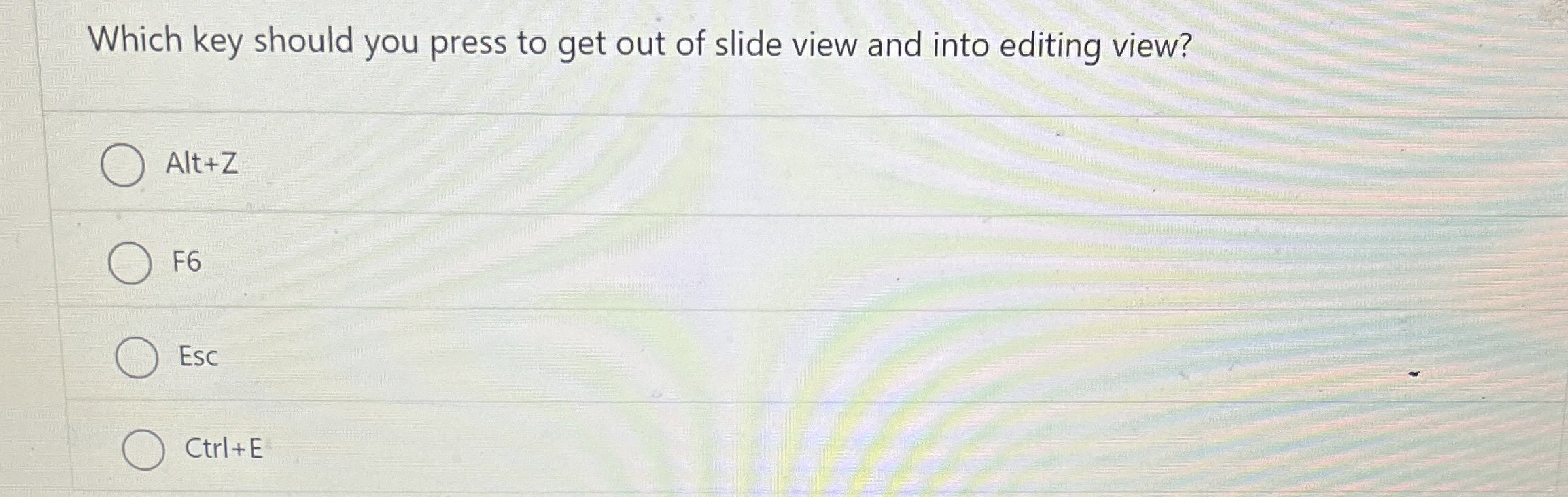Which key should you press to get out of slide