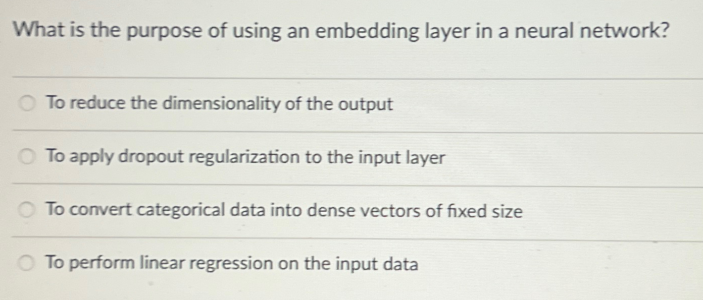 What is the purpose of using an embedding layer