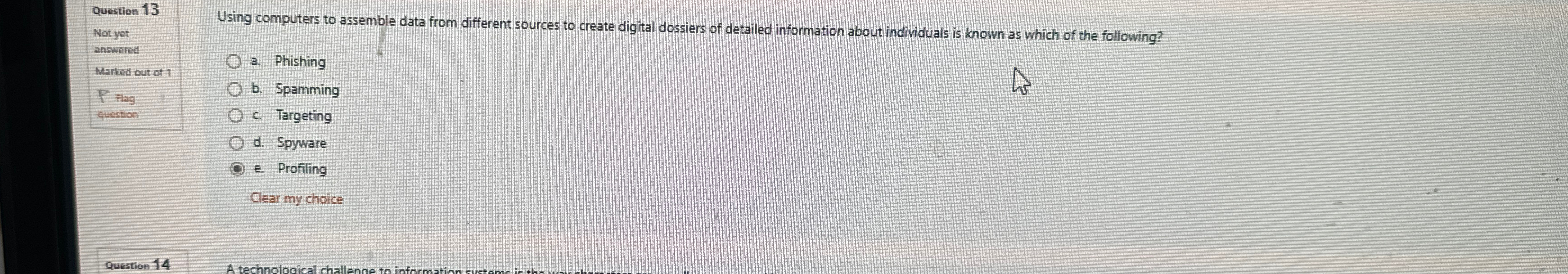 Question 1 3 Not yot answered Marked out of 1 P