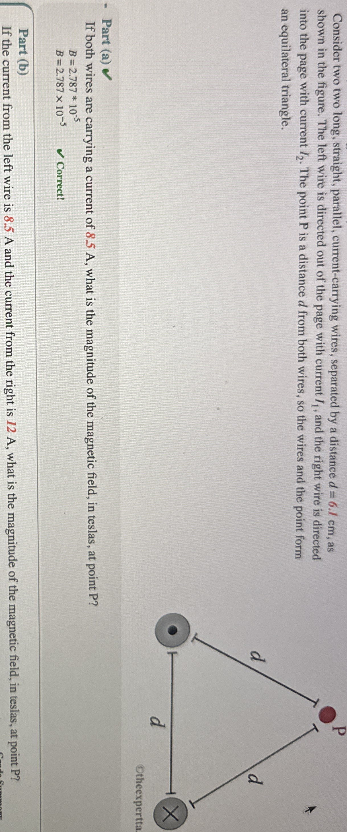 Consider two two long, straight, parallel,