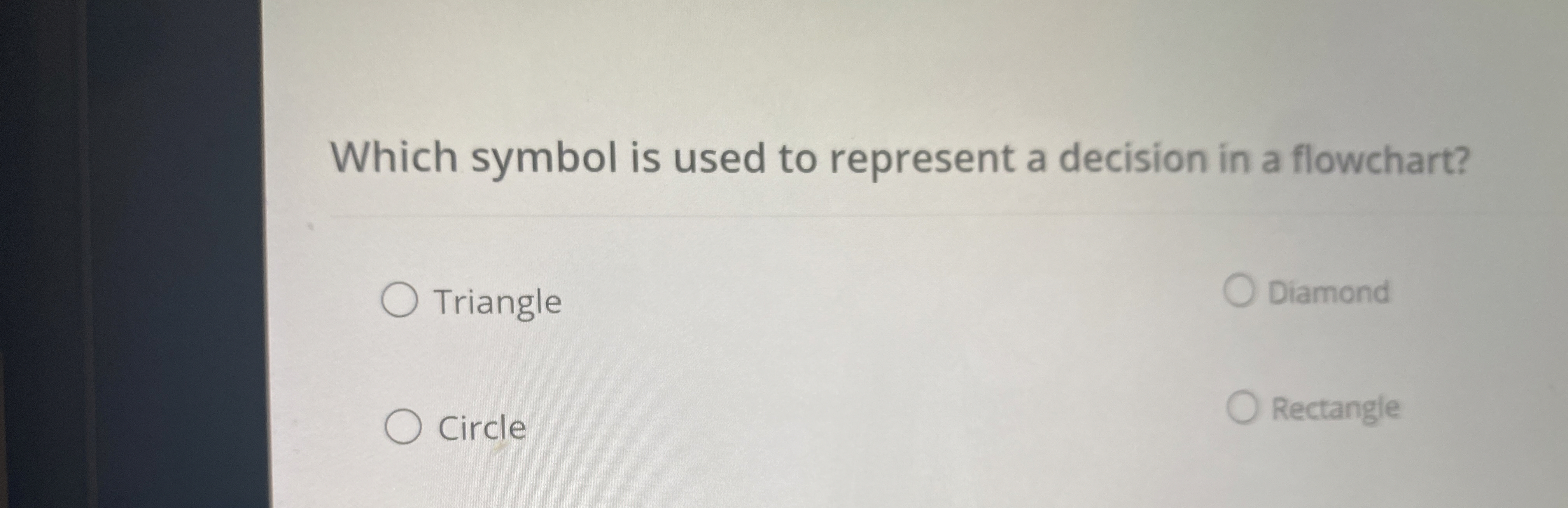 Which symbol is used to represent a decision in a