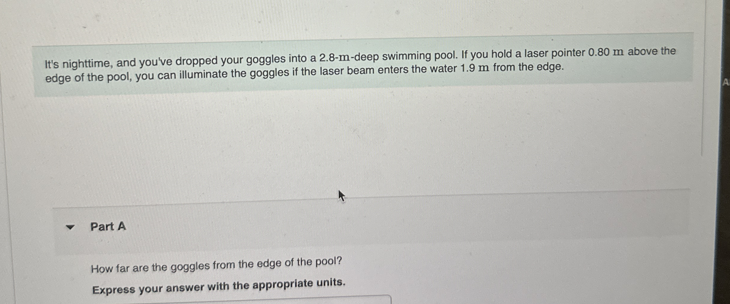 It's nighttime, and you've dropped your goggles