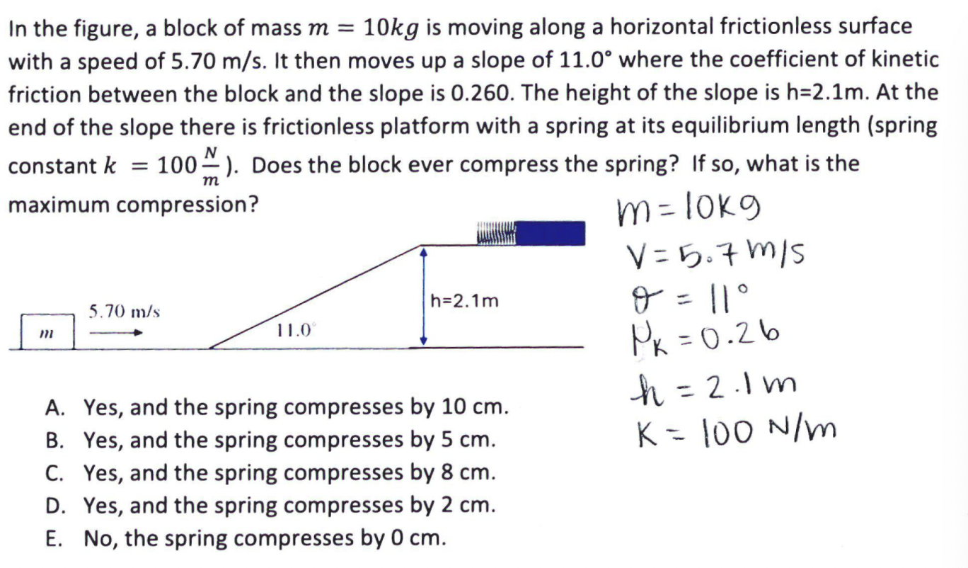 In the figure, a block of mass m = 1 0 kg is