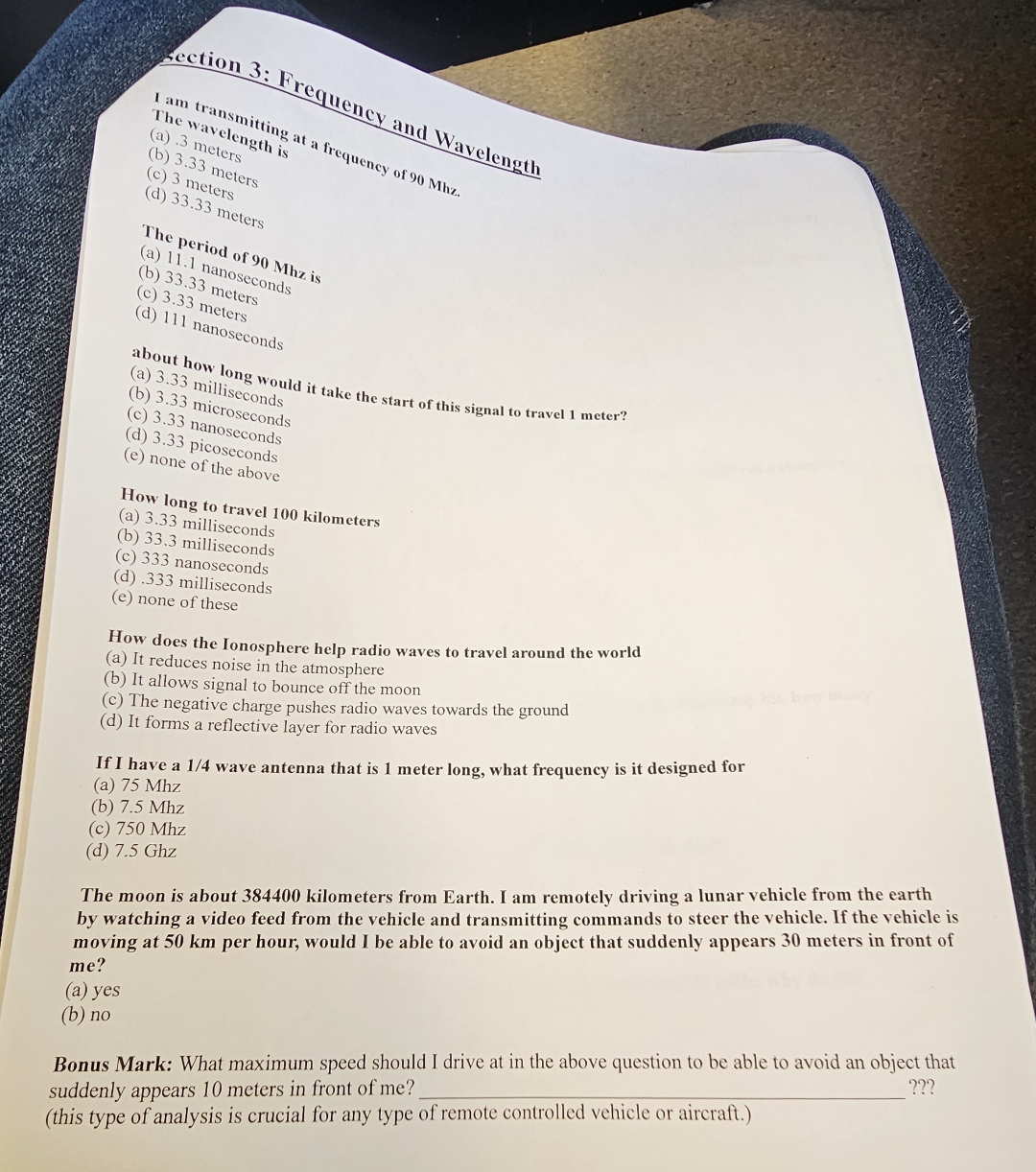 ection 3 : Frequency and wavelength I am