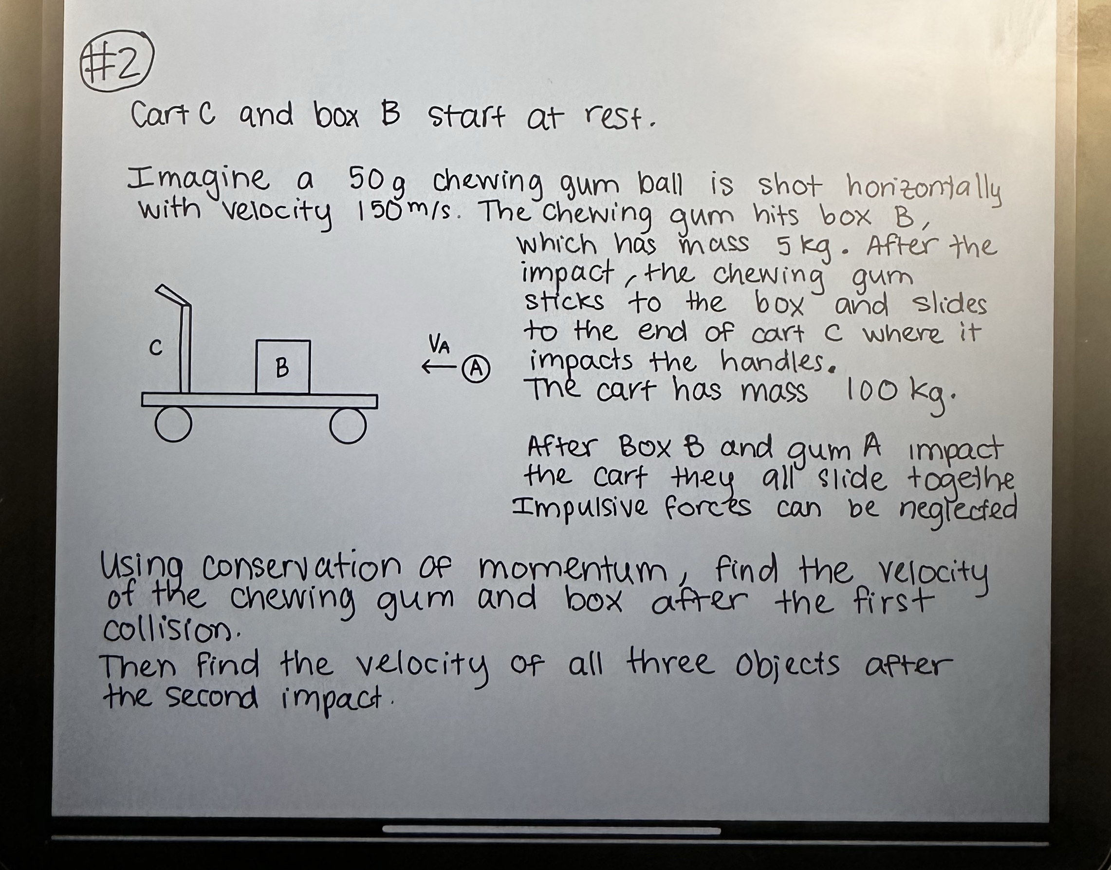 ( 1 7 2 ) Cart C and box B start at rest. Imagine