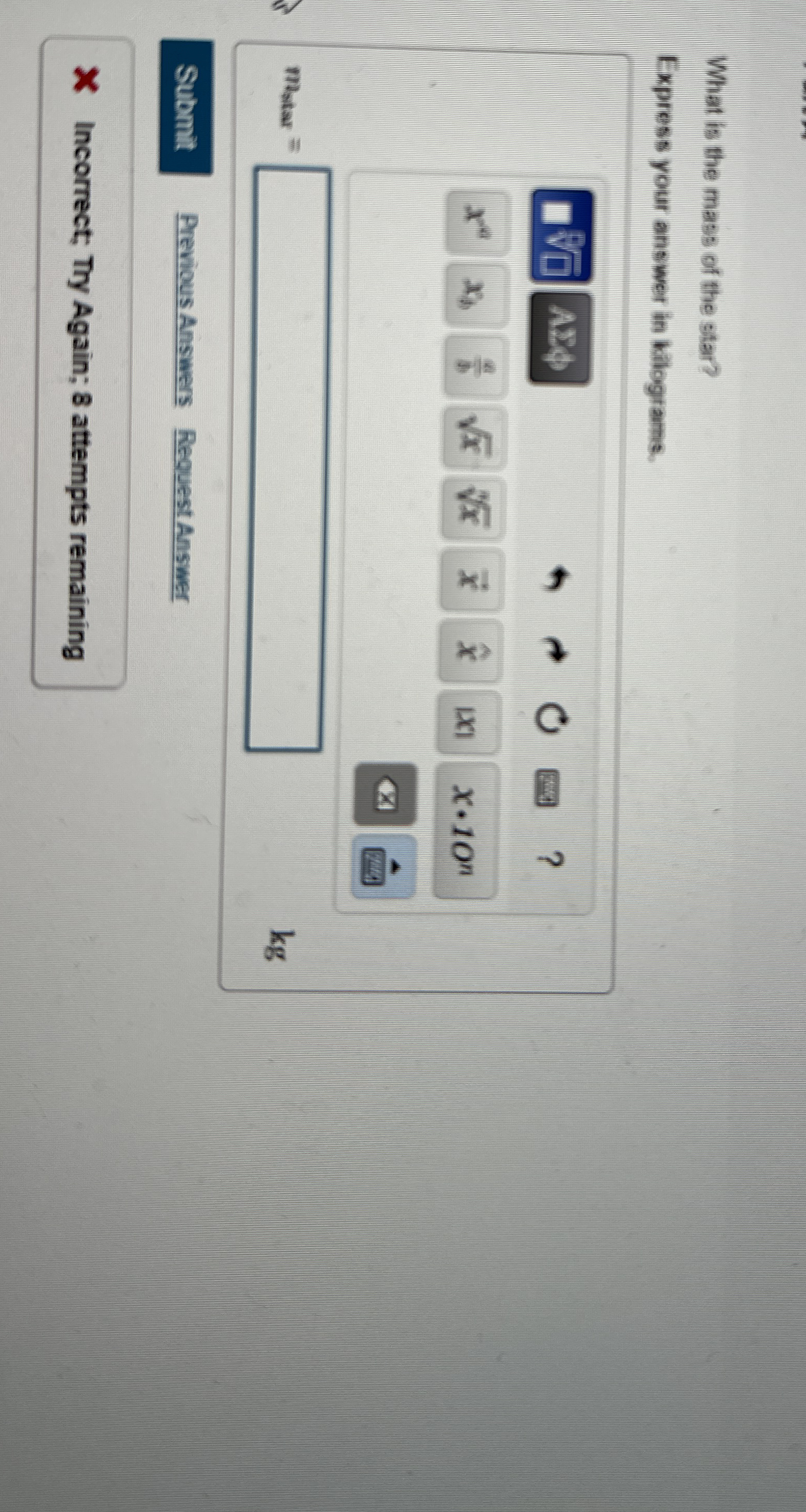What is the mass of the star? Express your answer
